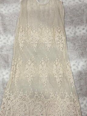 Free People Women's Cream and White Dress